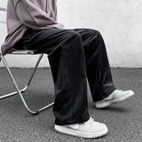 WIAOFELLAS  -  Autumn Winter Corduroy Pants Coffee/Black Men Casual Loose Staight Trousers Mens Elastic Waist Streetwear Male Trousers M-5XL