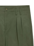 Wiaofellas  -  Men Neapolitan High Waist Pleated Suit Pants Spring Autumn, Solid Color Button Office Casual Trousers, Belt Not Included