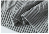 WIAOFELLAS  -  Men's Kintted Long Sleeved Sweater Men Solid Color Sweater Autumn/winter Soft Warm Comfortable Top Thick Warm Wool Pullovers