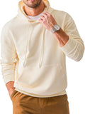 WIAOFELLAS  -  Autumn Men's Clothing Streetwear Leisure Hooded Sweatshirt Casual Retro Solid Long Sleeve Fashion Pullover Hoodie Sportwear