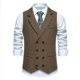WIAOFELLAS  -  Men's Vest Retro Double-breasted Vest Vest Same Style Suit Casual Loose Versatile Vest
