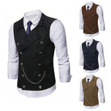 Wiaofellas  -  European and American Men's Suit Vest Double-breasted Chain Casual Business Vest