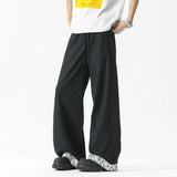 WIAOFELLAS  -  New Summer Men's Casual Pants Drawstring Contrast Color Patchwork Wide Leg Elastic Waist Straight Loose Male Bottom
