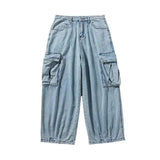 WIAOFELLAS  -  Vintage Cargo Jeans Men High Street Straight Wide-leg Trousers Men Spring Fashion Hip-hop Style Trend Y2k Jeans
