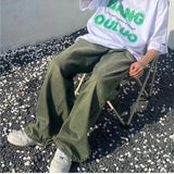 WIAOFELLAS  -  Jeans Spring and Fall High Street Washed Do Old Europe and The United States Street Hip-hop Loose Wide Leg Pants Men Jeans