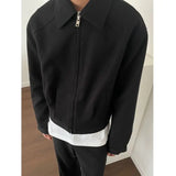 WIAOFELLAS  -   spring short jacket men's smoke purple simple short high-end cleanfit niche lapel solid color jacket