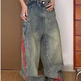 WIAOFELLAS  -  Vintage Street Style Oversized Jeans Grunge 2000s Low Rise Loose Denim Pants Y2k Aesthetic Korean Fashion Jeans Men