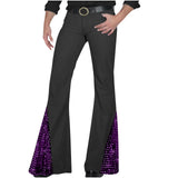 Wiaofellas  -  Men's Casual Vintage Spliced Chip Flared Pants