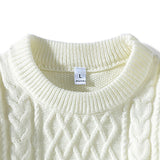 WIAOFELLAS  -  Japanese Style Men's Tweed Sweater Trend Thick Loose Round-neck Sweater Jacket Brand Ins Autumn Winter Knitted Pullover Sweaters