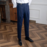 WIAOFELLAS  -  High Quality Italy Business Dress Pants Men  Office Social Suit Pants Casual Wedding Groom Trouser Pantaloni Uomo Casual Blue