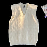 WIAOFELLAS  -  Warm Fashionable Twisted Stripe Men's Sweater High Quality Men's Casual Solid Color Vest Cotton Soft Yarn Fabric V Neck Clothing