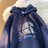 WIAOFELLAS  -  Winter Letter Graphic Printed Pullover Hoodies For Men 2025 New Hip Hop Fashion Hooded Sweatshirts High Street Fleece Y2K Hoody