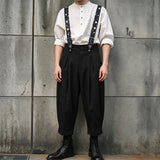 Wiaofellas  -  Men's Jumpsuits Print Patchwork Sleeveless Straps Romper For Man Streetwear Loose Fashion Casual Male Suspender Overalls