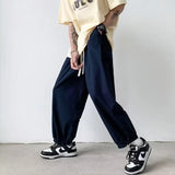 Wiaofellas  -  Spring Summer Loose Japanese Casual Pants Solid Color Drawstring Fashion Slim Youth Men's Workwear Wide Leg Guard Pants
