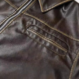 WIAOFELLAS  -  Men EONMODISH Men's Wear | 2025 Spring American Street Trendy Brushed Leather Jacket New Fashion