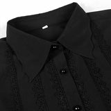 Wiaofellas  -  Men Dress Shirts Long Sleeve Vampire Renaissance Steampunk Gothic Ruffled Vintage Medieval Shirts Men Clothing Chemise Male