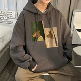 WIAOFELLAS  -  Plush American Hoodie Men's Autumn and Winter Hooded Jacket for Teenagers Loose High Street Versatile Clothes