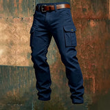Wiaofellas  -  Work Wear Mens Casual Pants Autumn Vintage Solid Color Multi Pocket Cargo Pants Men Daily Leisure Loose Straight Trousers