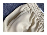 WIAOFELLAS  -  Spring Autumn Men's Clothing Solid Color Elastic High Waisted Pockets Zipper Casual and Fashionable Cargo Drawstring Pants