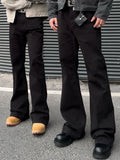 Wiaofellas  -  Spring Autumn Korean Style Men's Straight-leg Suit Pants Loose-fit Casual black Wide-leg Trousers Drag-ground Pants