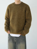WIAOFELLAS  -  Autumn Winter Stretch Jacquard Knitwear O-Neck Sweater Men's Loose Long Sleeve Knitted Pullovers Casual Streetwear C42