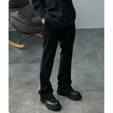 Wiaofellas  -   New Black High Texture Flare Casual Cargo Pants For Men Women Clean Fit Mopping Slim Boot-cut Trousers Free Shipping