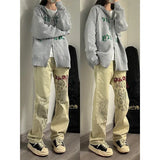 WIAOFELLAS  -  American Retro Classic Jeans Men Women Handsome High Street Casual Loose Functional Pants Men Trousers Male Clothes