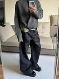 WIAOFELLAS  -  Fashion Baggy Denim Pants For Mens 2025 Spring Summer Trendy Pockets Patchwork Jean Trousers Vintage Men Loose Straight Jeans