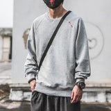 WIAOFELLAS  -  Men's Trendy Spring and Autumn New Solid Color Embroidered T-shirt Casual Versatile Round Neck Base Shirt Top