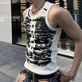 Wiaofellas  -  Mens Street Tie-Dye Tight-Fitting Sports Vest Genderless Sexy Fashion Youth Trendy Casual Printed Comfortable Vest Unisex