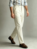 Wiaofellas  -  Men's Italian Naples Style Solid Dress Pants, Elegant Light Business Commuter Trousers, Loose Straight Leg Casual Suit Pants