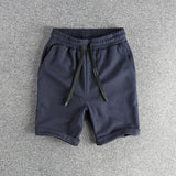 WIAOFELLAS  -  Twill knitted wash fabric simple fashion clean version of casual shorts men's summer sports five point pants
