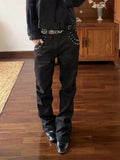 Wiaofellas  -  Gothic Fashion Rivet Stitch Jeans Men Autumn Vintage Solid Color Stretchy Slim Denim Pants Mens Casual Straight Jean Trousers