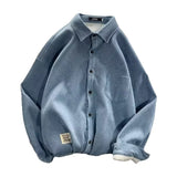 Wiaofellas  -  High Quality Men's Long Sleeve Shirt Autumn Winter Thickened Corduroy Jacket Korean Style Trendy Fleece Lined Fashionable Shirt