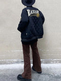 Wiaofellas Harajuku Vintage Bomber Jackets Winter Zipper Coat Men Thickened Street Embroidery Loose Basketball Culture Cotton Clothes
