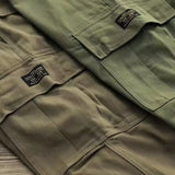 WIAOFELLAS  -  Spring Autumn American Vintage Men's Cotton Pants Make Old Loose Logging Cargo Trousers  Multiple Pockets Design Straight Pants