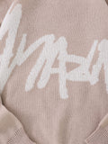 WIAOFELLAS  -  New Popular Spring Autumn Graffiti Jacquard Pattern Pullover Sweater Casual Round Neck Contrast Color Knitted Men's Pullover
