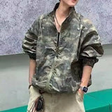 WIAOFELLAS  -  American Retro Camouflage Thin Jacket Men's Summer Sun Protection Clothing Grid Quick Drying Hiking Stand Collar Coat Outdoor