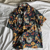 WIAOFELLAS  -  Summer Fashionable Plant Floral Cuban Collar Short-Sleeved Floral Shirt For Men Women Trendy Hawaiian Japanese Retro Shirt