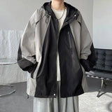 WIAOFELLAS  -  New Windproof Waterproof Hooded Jacket Men's Spring Autumn Loose Jacket