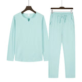 WIAOFELLAS  -  2pcs Set Men's Shirt and Pants Suits for Men Small V-neck Beach Wear Tracksuit Solid Color Shirts Sweatpants Hawaiian Vacat