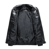 Wiaofellas  -  Autumn Embroidery Motorcycle Leather Jacket Men Casual Vintage Overcoat Biker PU Leather Streetwear Zipper Bomber Jackets Male