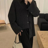 WIAOFELLAS  -  Men's Shirt Korean Textured Causal Blazer Elegant Bright Wire Jackets Casual Versatile Party Wear Banquet Dressy Men's Clothing