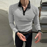 WIAOFELLAS  -  Men Striped Shirt Lapel Long Sleeve Loose Casual Men Clothing Streetwear Fashion Leisure Male Tops 2026 Spring Shirts