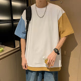 WIAOFELLAS  -  Shadowless wall ice crew-neck T-shirt Loose all decorative chain men's crew-neck T-shirt breathable