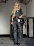 WIAOFELLAS  -  American High Street Retro Pleated Design Striped Men's Loose Straight Casual Wide Leg Pants Street Sle Casual Trousers