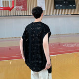 Wiaofellas  -  Mens y2k hollow hole perspective sexy shirt fashion personality streetwear Harajuku daily versatile youth tops summer new