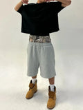 WIAOFELLAS  -  Gangster Hip Hop Baggy Shorts Mens Stylish Patchwork Double-waisted Shorts For Men Spring Summer Casual Drawstring Loose Shorts