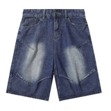 Wiaofellas  -   Washed Hip Hop Denim Shorts Solid Color Vintage Streetwear Jeans Shorts For Male
