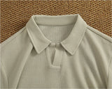 WIAOFELLAS  -  Loose casual lapel POLO shirt men's summer short-sleeved T-shirt simple men's top T-shirt